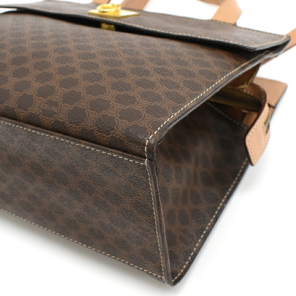 Celine Macadam Leather 2way Shoulder Handbag Brown - Picture 5 of 9